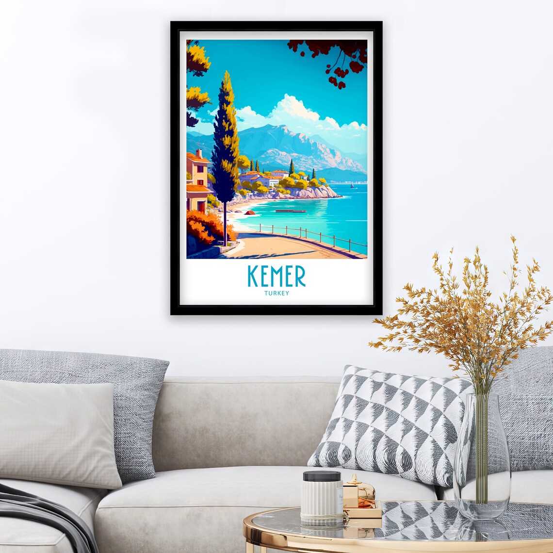 Kemer Turkey Travel Poster, Scenic Place Print - Image 3