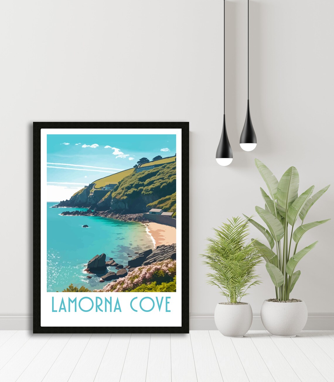 Lamorna Cove Travel Poster, Cornwall Art Print - Image 5