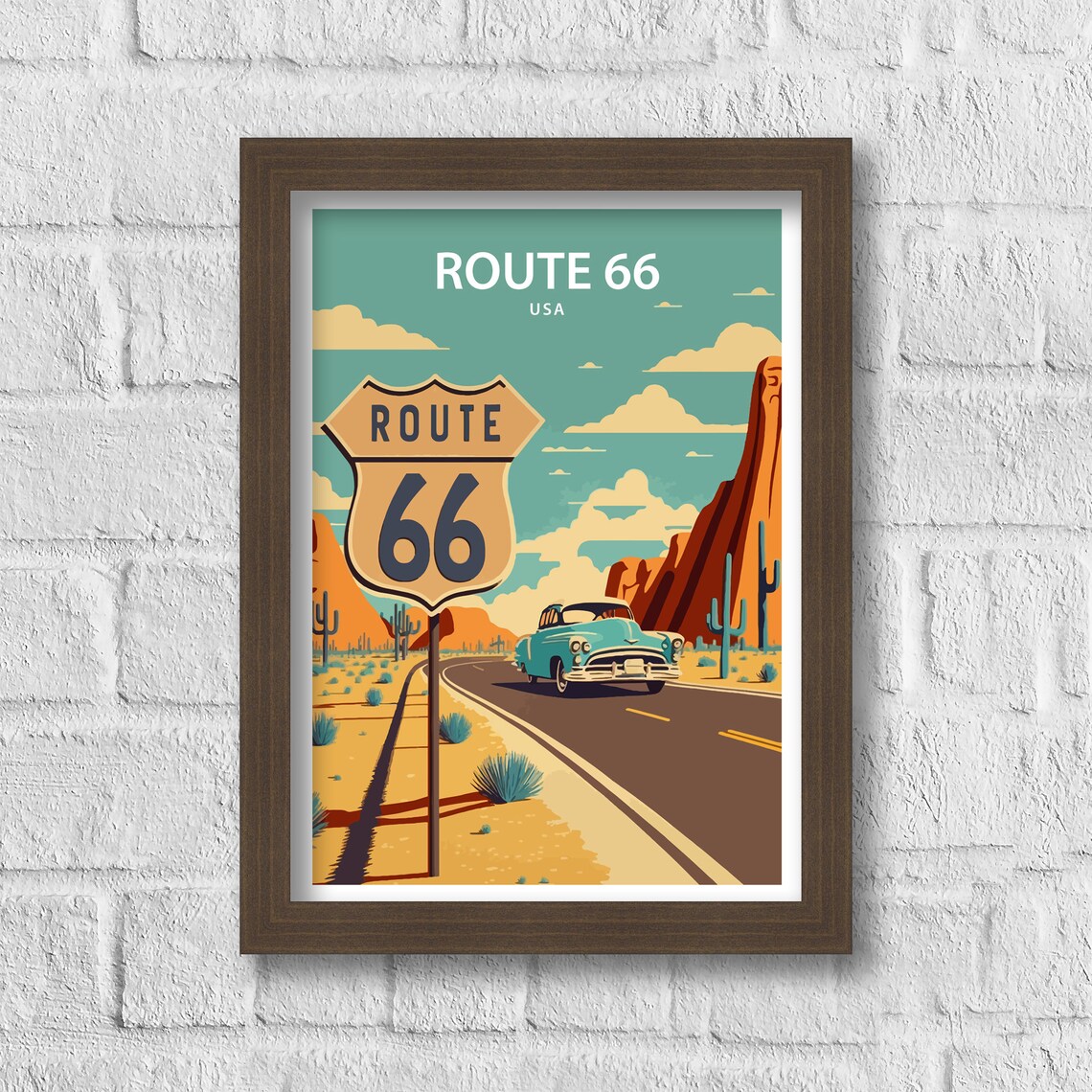 Route 66 Travel Poster, Classic Road Trip Decor - Image 5