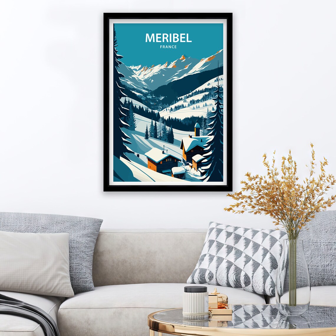 Meribel France Alpine Ski Village Snowy Mountain Winter Poster - Image 2