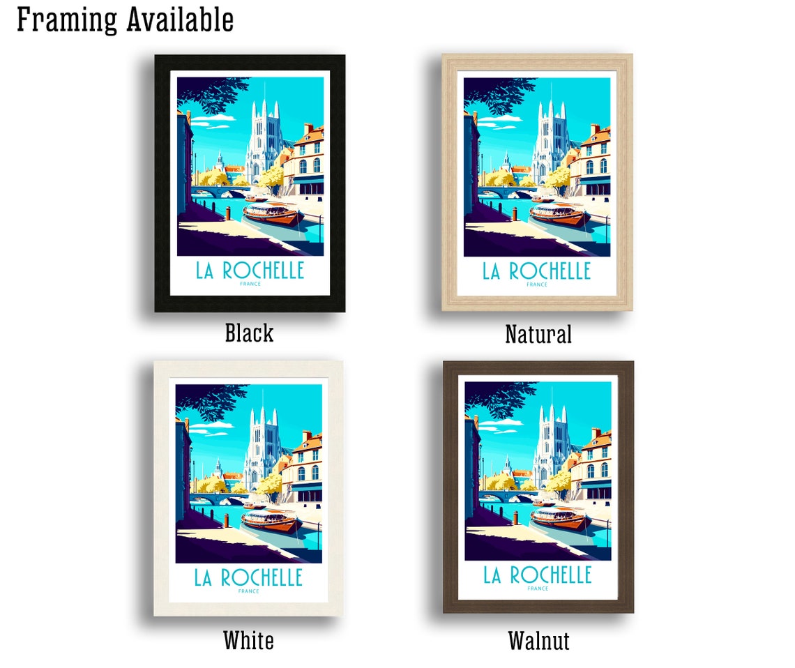La Rochelle Travel Print La Rochelle France Poster Home Dcor La Rochelle France Art Print La Rochelle France Room Print La Rochelle Art - Image 2