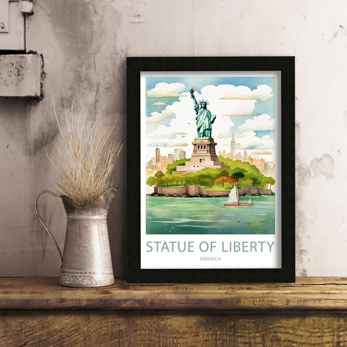 Statue Of Liberty Travel Poster, Landmark Wall Art - Image 6
