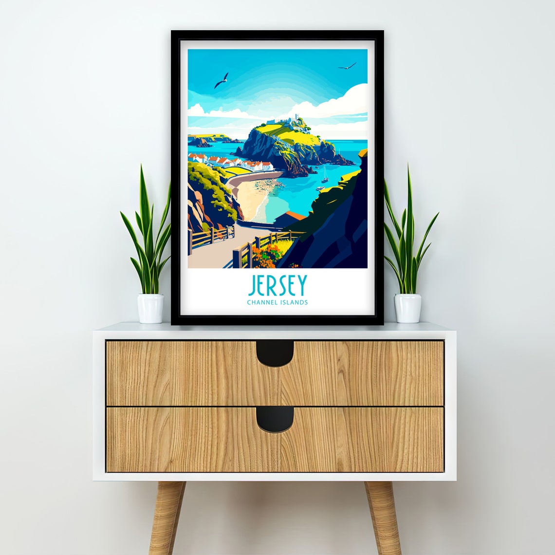 Jersey Travel Print Jersey France Poster Home Dcor Jersey France Art Print Jersey France Room Print Jersey Wall Art Jersey Wall Hanging - Image 3