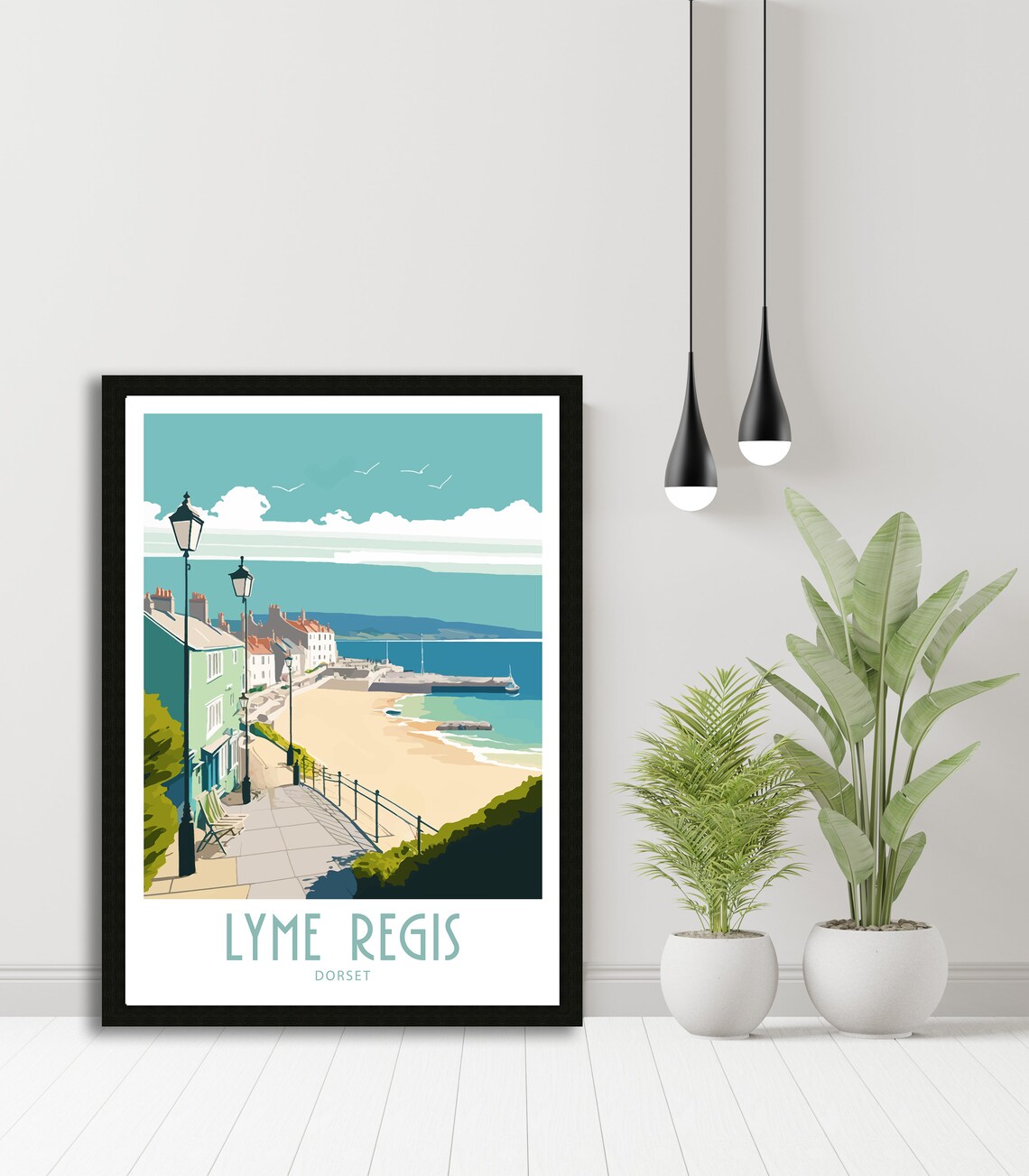 Lyme Regis Travel Poster, Dorset Wall Art - Image 5