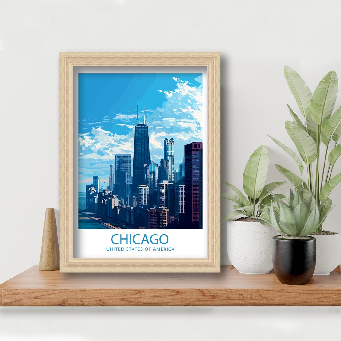 Chicago Illinois Downtown Skyline Towers Cityscape Day Travel Poster - Image 5