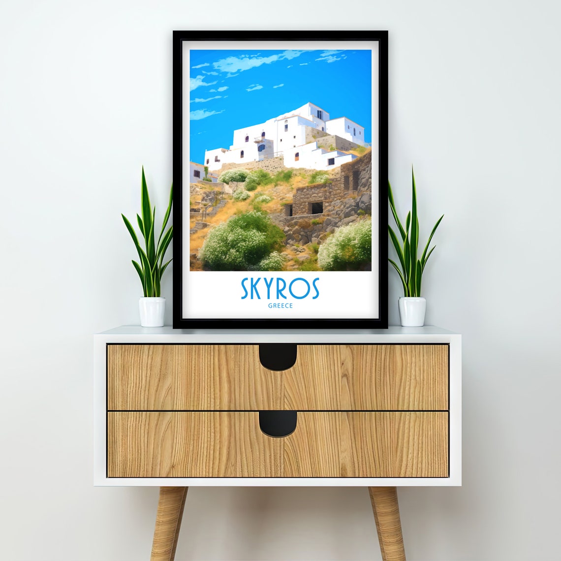 Monastery Of Ai Giorgi Skyros Greece White Hilltop Monastery Poster - Image 2
