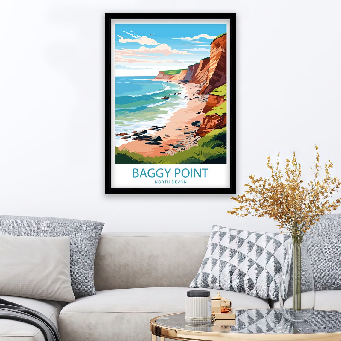 Baggy Point Travel Poster, UK Wall Decor - Image 2