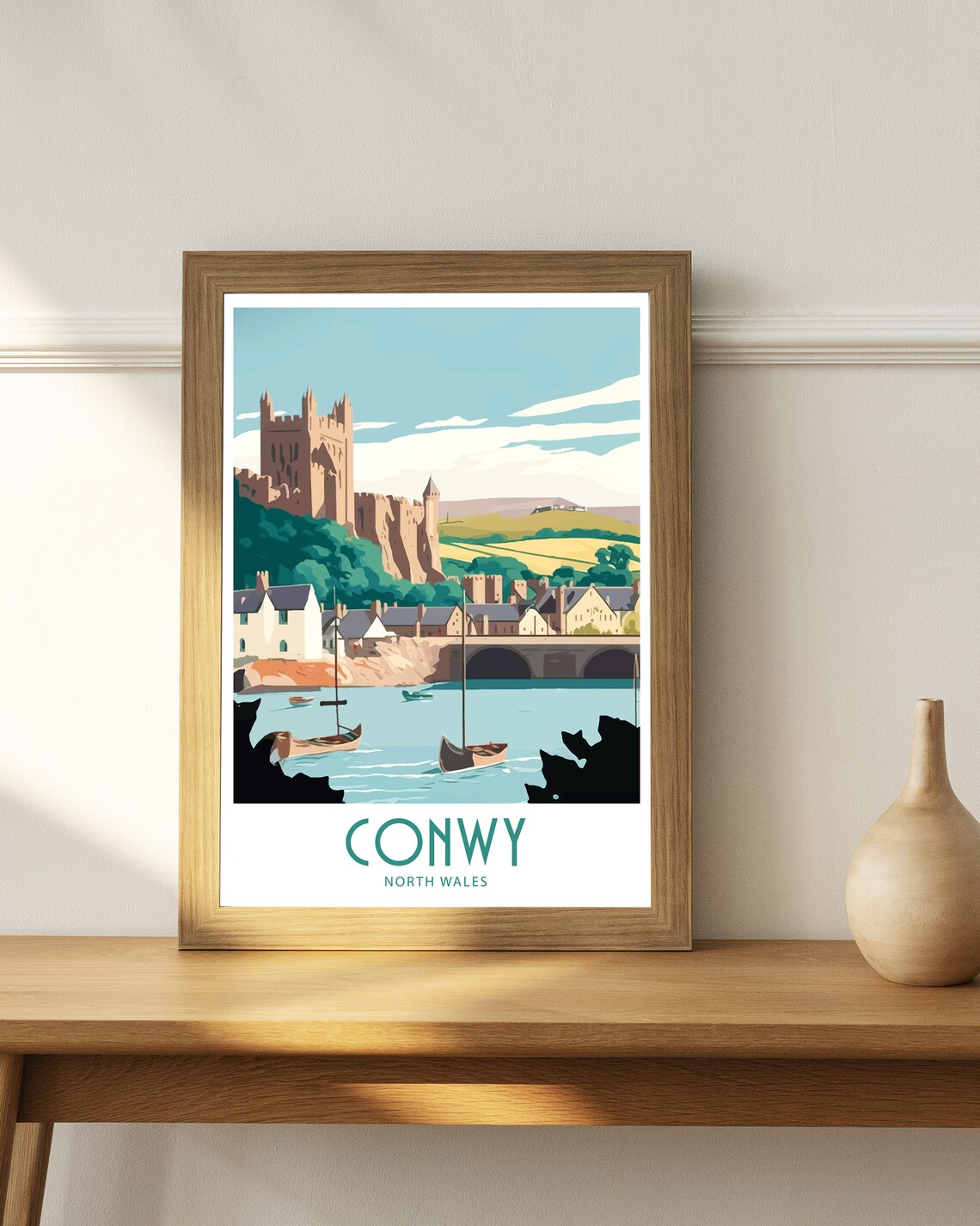 Conwy Travel Poster, North Wales Place Print - Image 4