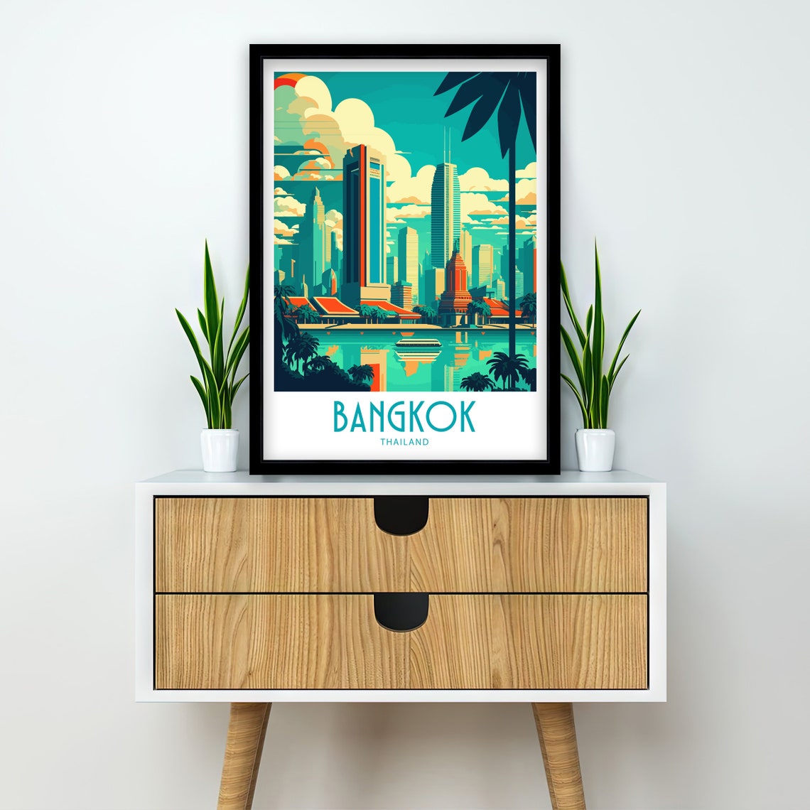 Bangkok City Travel Print Bangkok City Home Dcor Bangkok Thailand Art Print Bangkok Thailand Room Print For Bangkok Gift Art Decor Bangkok - Image 2