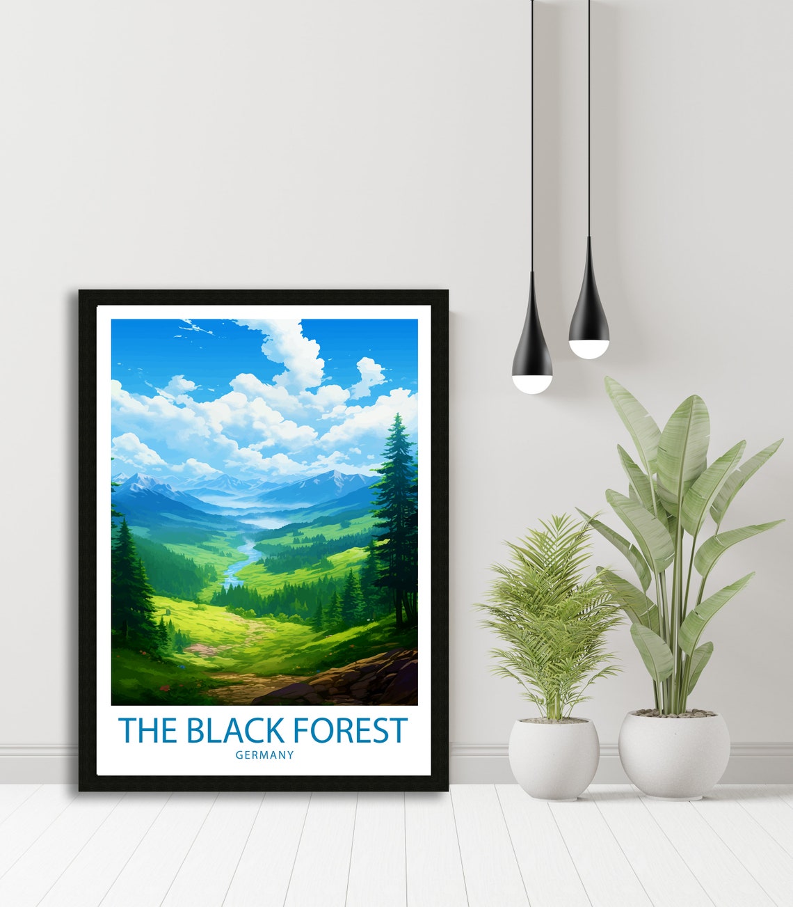 The Black Forest Germany Pine Valley River Mountain View Travel Poster - Image 4