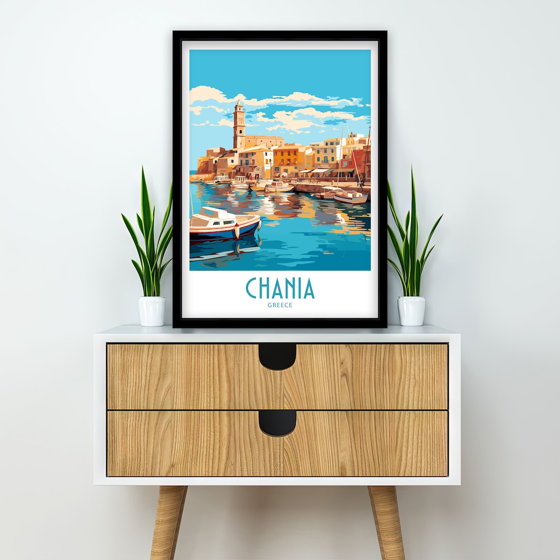 Chania Greece Travel Poster, Home Decor Art Print - Image 2