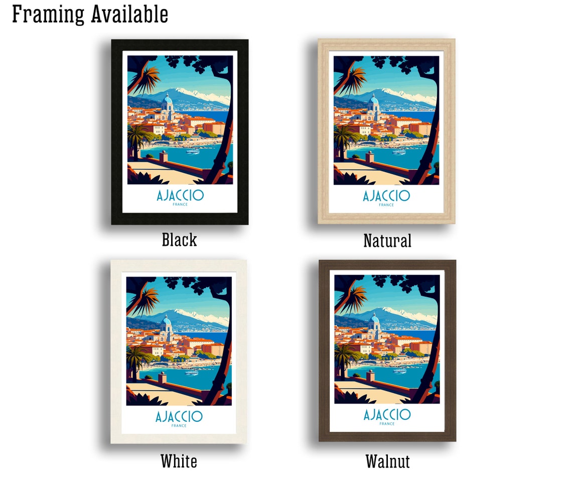 Ajaccio Travel Print Ajaccio France Poster Home Dcor Ajaccio France Art Print Ajaccio French Room Print Ajaccio France Wall Decor Ajaccio - Image 2