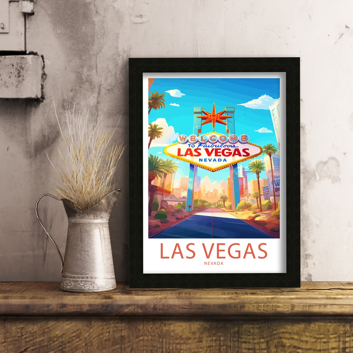 Las Vegas Nevada Welcome Sign Classic Roadside Icon Art Poster - Image 6