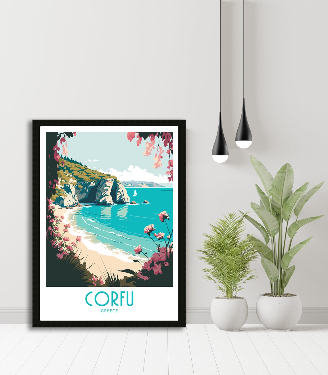 Corfu Greece Travel Poster, Europe Wall Art - Image 5