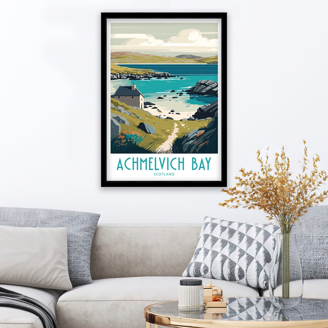 Achmelvich Bay Travel Poster, Scotland Landscape - Image 3