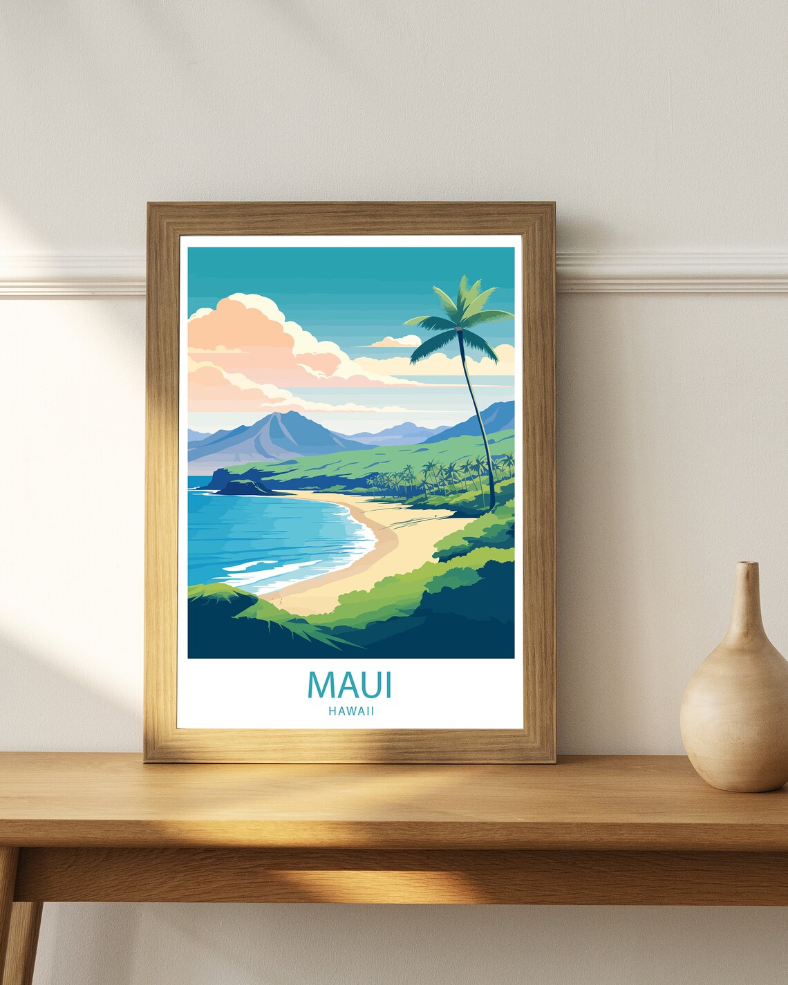 Maui Travel Print Maui Wall Decor Hawaii Maui Art Maui Wall Art Hawaii Poster Gift For Tropical Paradise Lovers Maui Travel Poster Art Gift - Image 3
