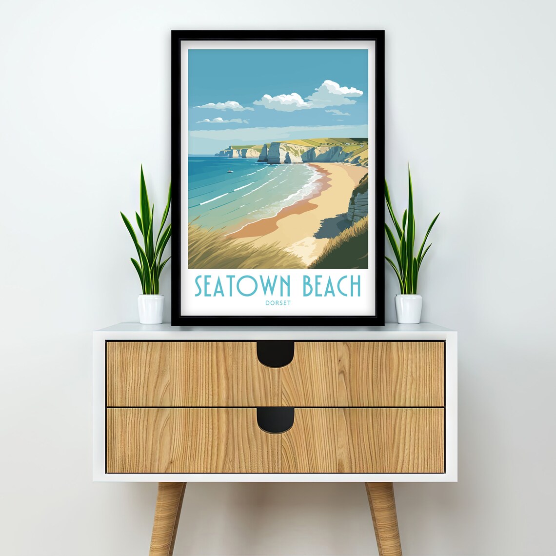 Seatown Beach Dorset Travel Poster - Image 2