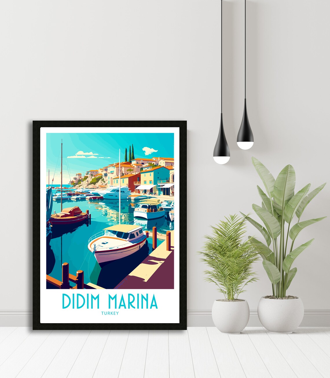 Didim Marina Turkey Boats Harbour View Vintage Travel Poster - Image 5