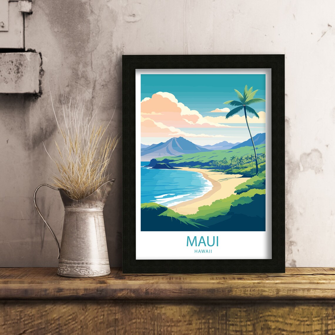 Maui Travel Print Maui Wall Decor Hawaii Maui Art Maui Wall Art Hawaii Poster Gift For Tropical Paradise Lovers Maui Travel Poster Art Gift - Image 6