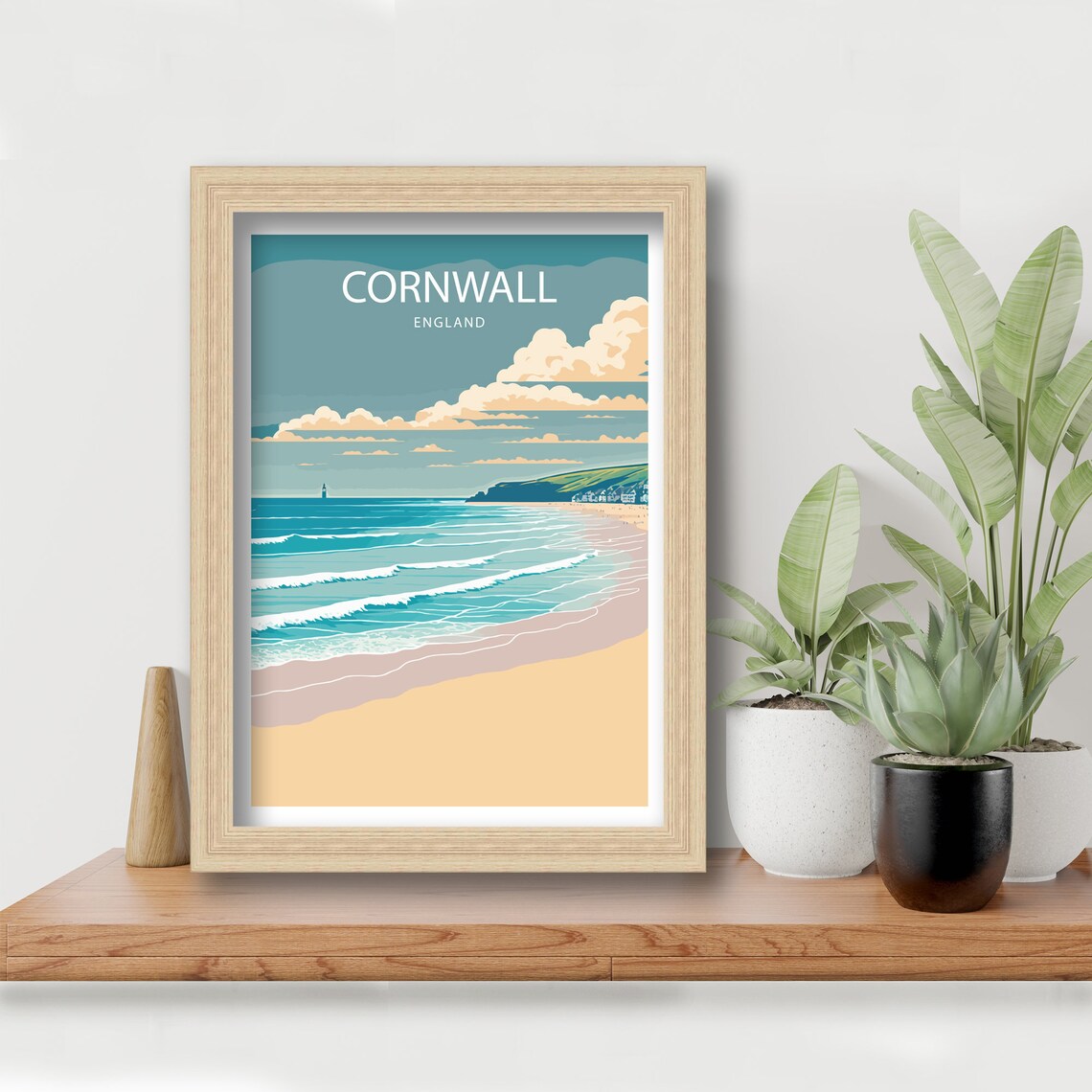 Cornwall Travel Poster Art Print - Image 4
