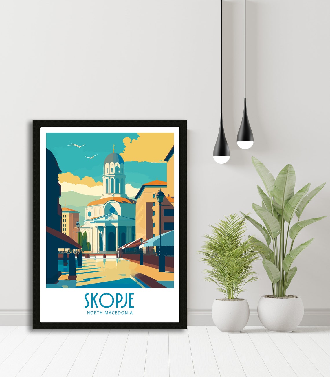 Skopje Travel Print Skopje Macedonia Wall Art Skopje Home Living Decor Skopje Macedonia Illustration Travel Poster Gift For Skopje Macedonia - Image 5