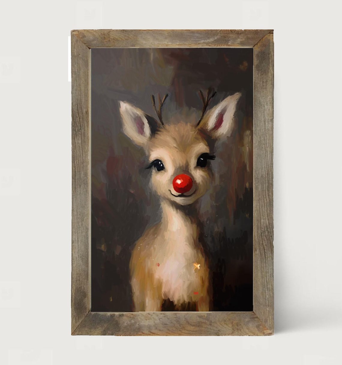Rudolph Christmas Reindeer Art Print, Whimsical Decor - Image 3