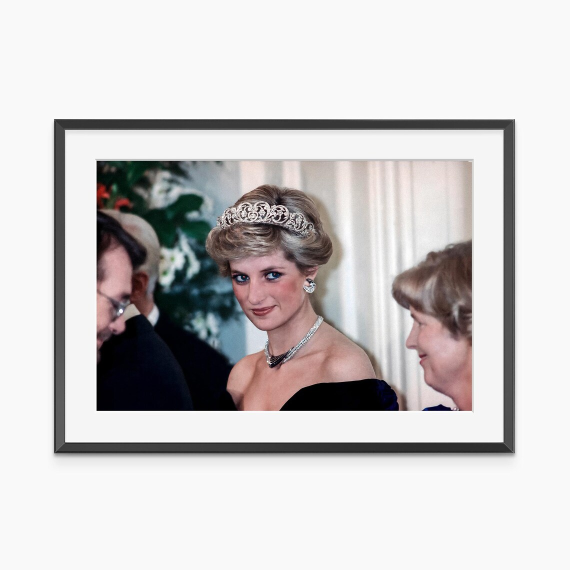 Princess Diana Spencer Tiara Portrait Iconic Royal Photograph Poster