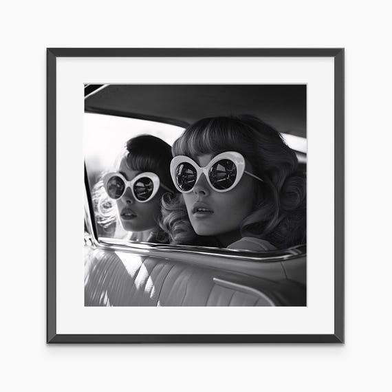 Fashion Poster Photography Prints Black And White Wall Art Sunglasses Museum Quality