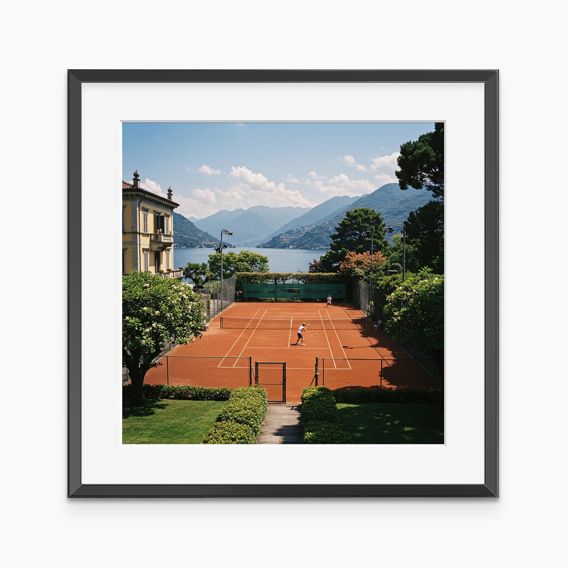 Clay Court Tennis Lakeside Villa Classic Sports Photo Wall Art