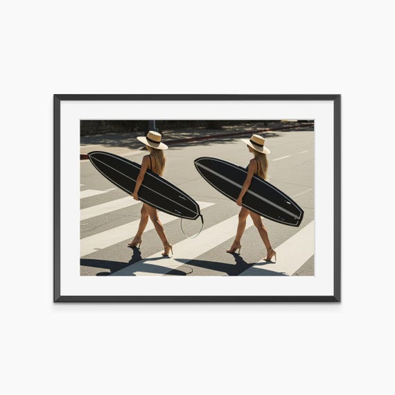 Surfboard Photography Prints Summer Wall Art Stiletto Heels Fine Museum Quality Poster