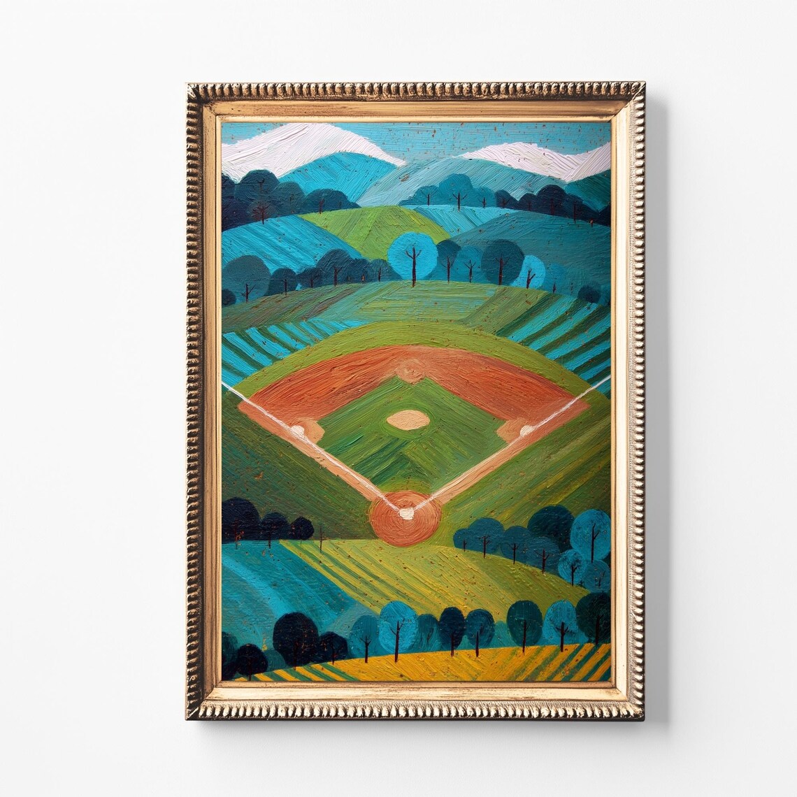 Baseball Field of Dreams, Whimsical Sports Decor Art Print