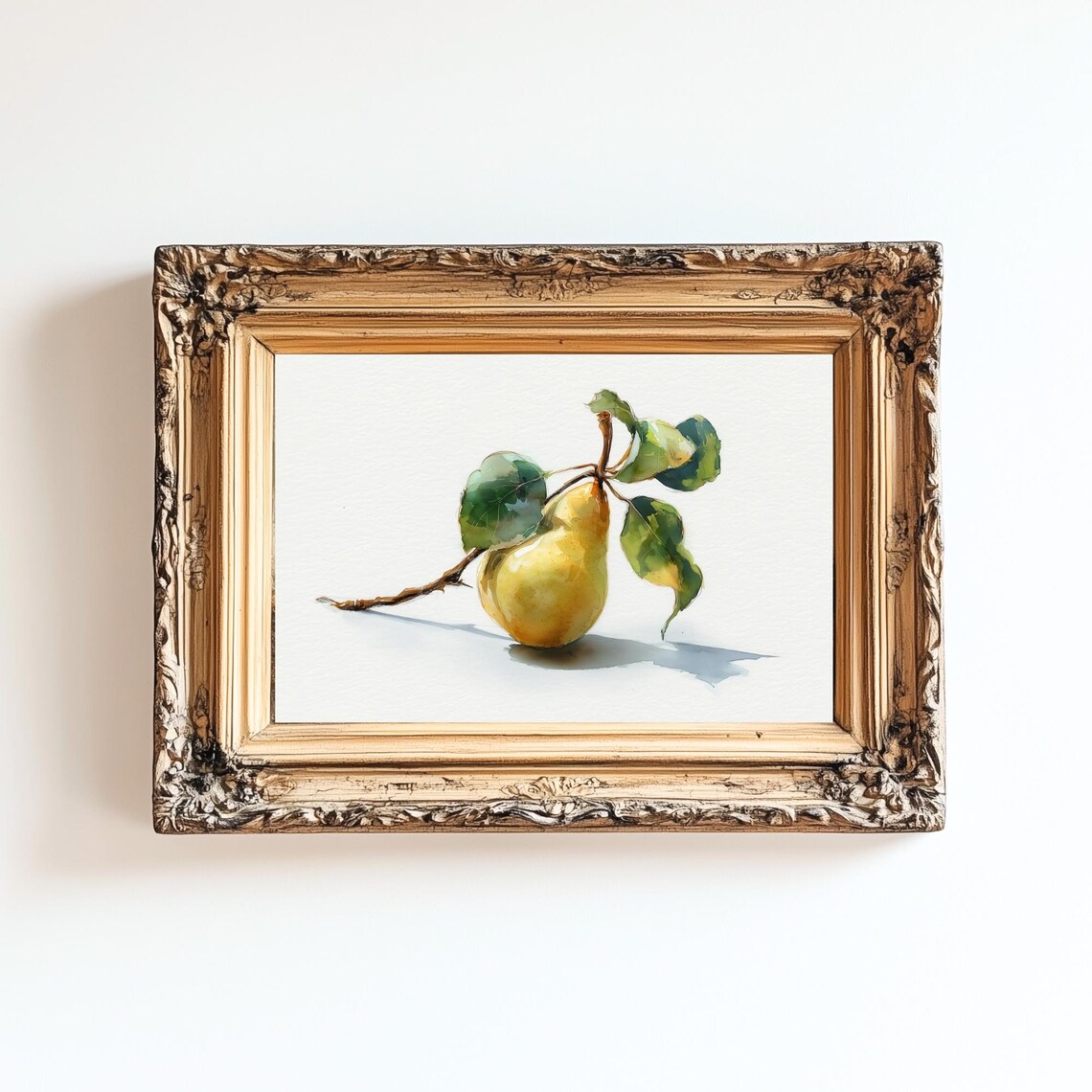 Pear Watercolor Kitchen Art Print, Farmhouse Botanical