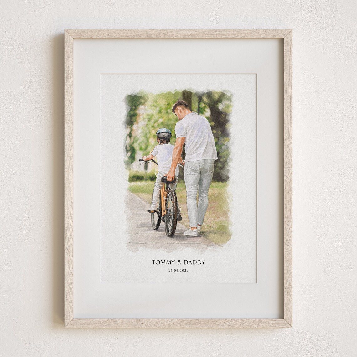 Personalized Father's Day Watercolor Portrait Gift
