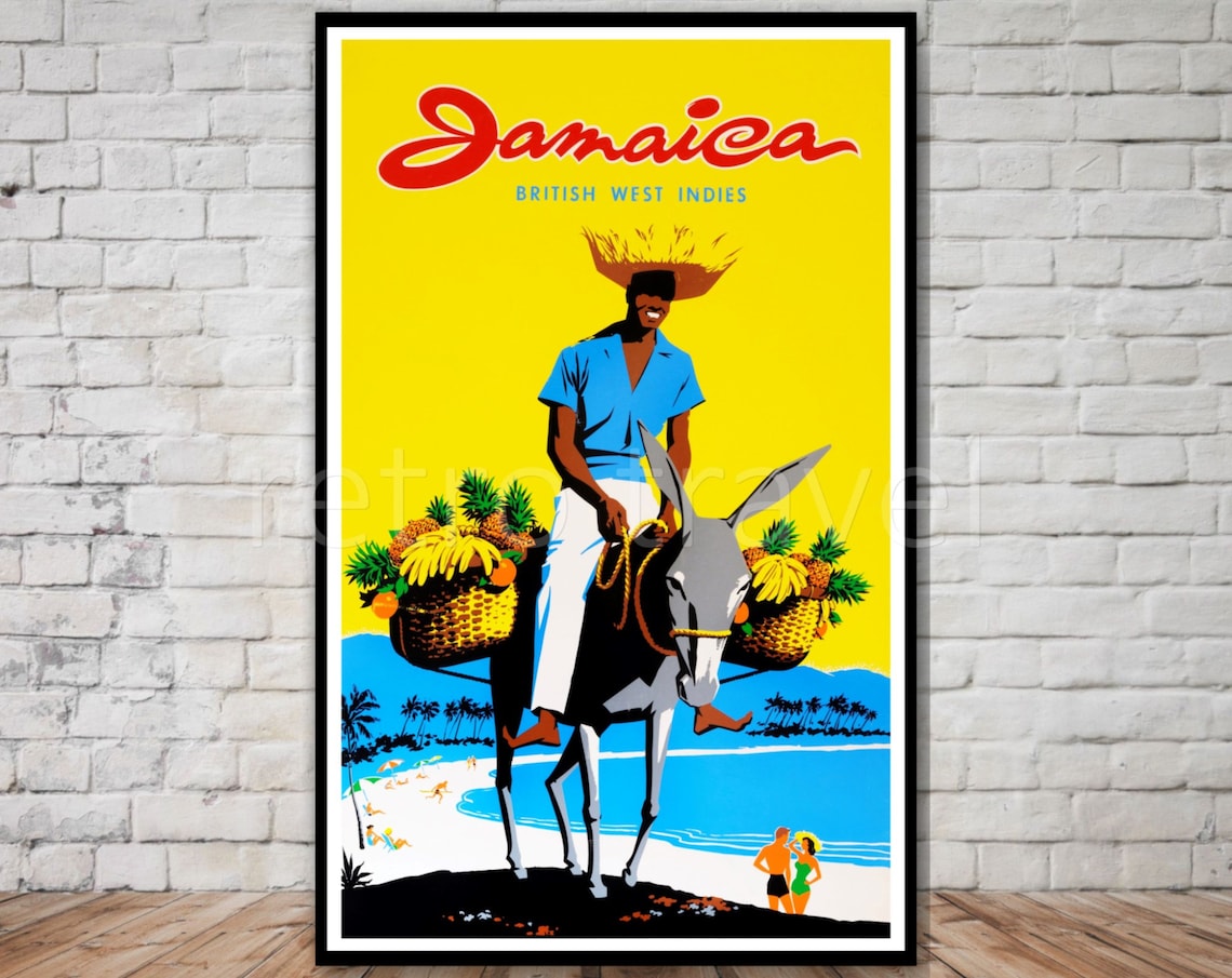 Jamaica Vintage Travel Poster, British West Indies