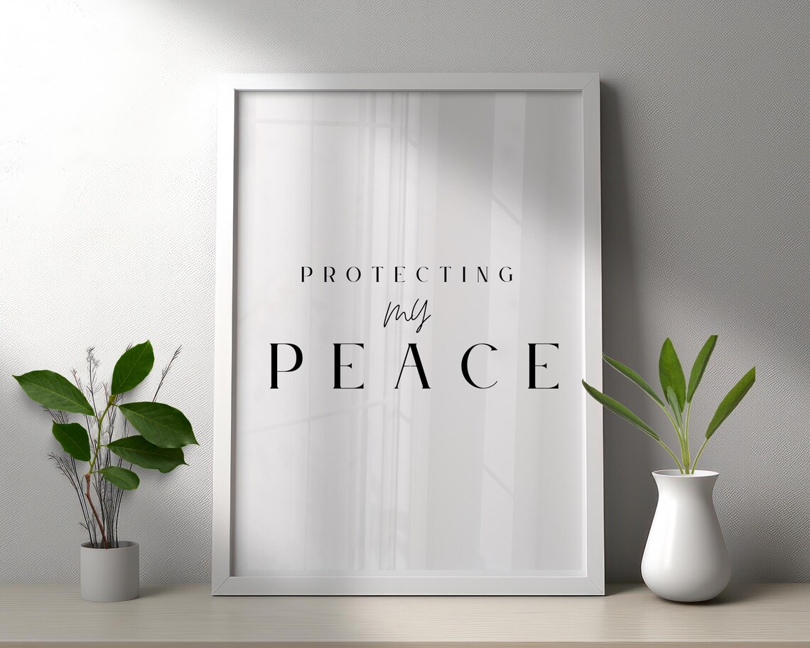 Protecting My Peace Elegant Serif Self Care Boundary Quote Poster - Image 2