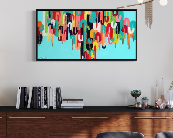 Rainbow Tree Painting, Modern Acrylic Art Print