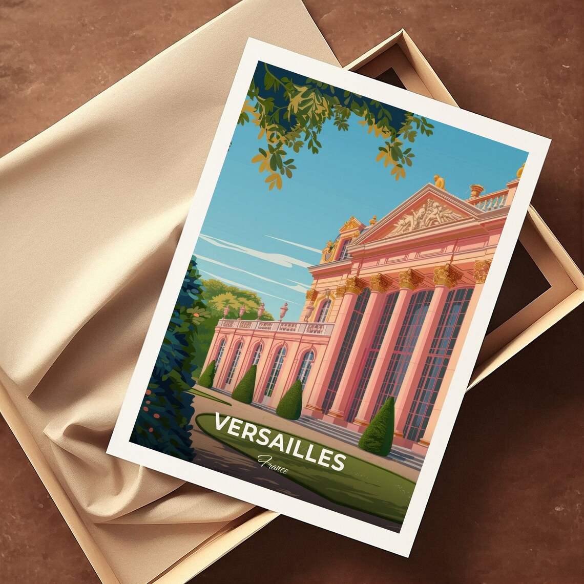 Versailles Grand Trianon Pink Marble Palace Gardens France Travel Poster - Image 3