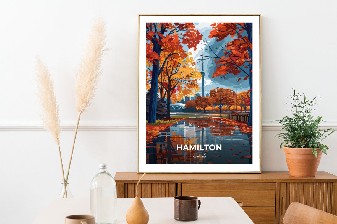 Hamilton Canada Sam Lawrence Park Autumn Fall Colours Travel Poster - Image 2