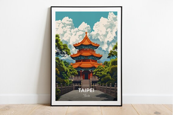Taipei Longshan Temple Pagoda Courtyard Historic Landmark Taiwan Poster