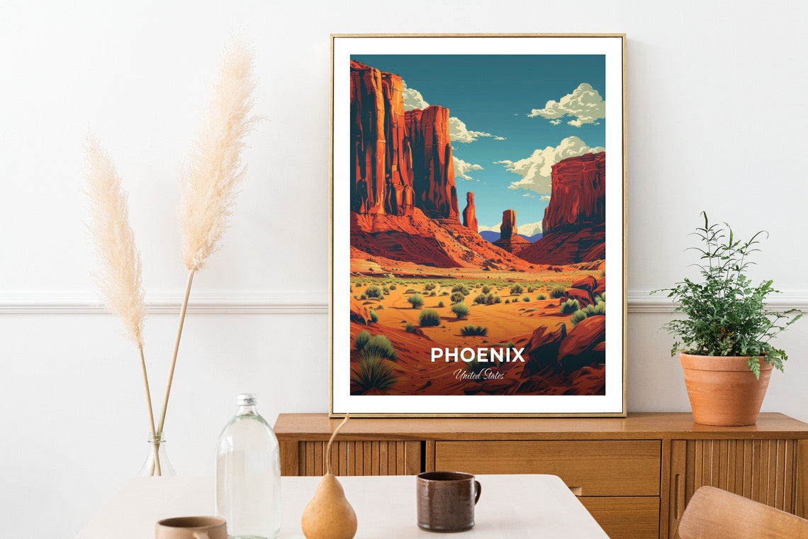 Phoenix Red Rock Desert Valley Monument Buttes United States Poster - Image 2