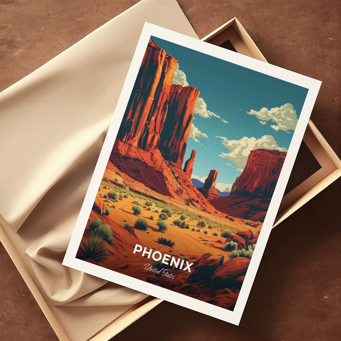 Phoenix Red Rock Desert Valley Monument Buttes United States Poster - Image 3