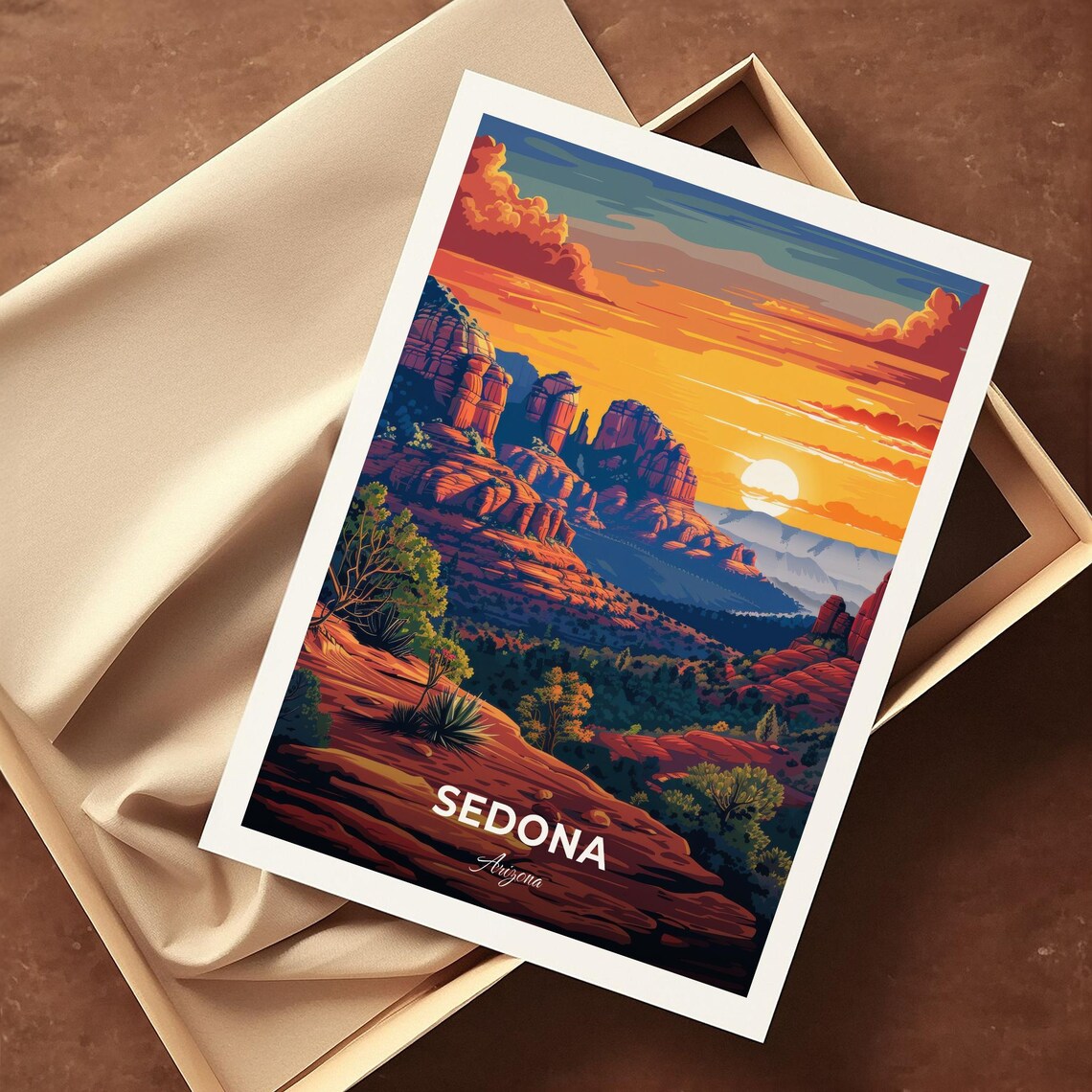 Sedona Arizona Cathedral Rock Sunset Desert Vista Travel Poster - Image 4
