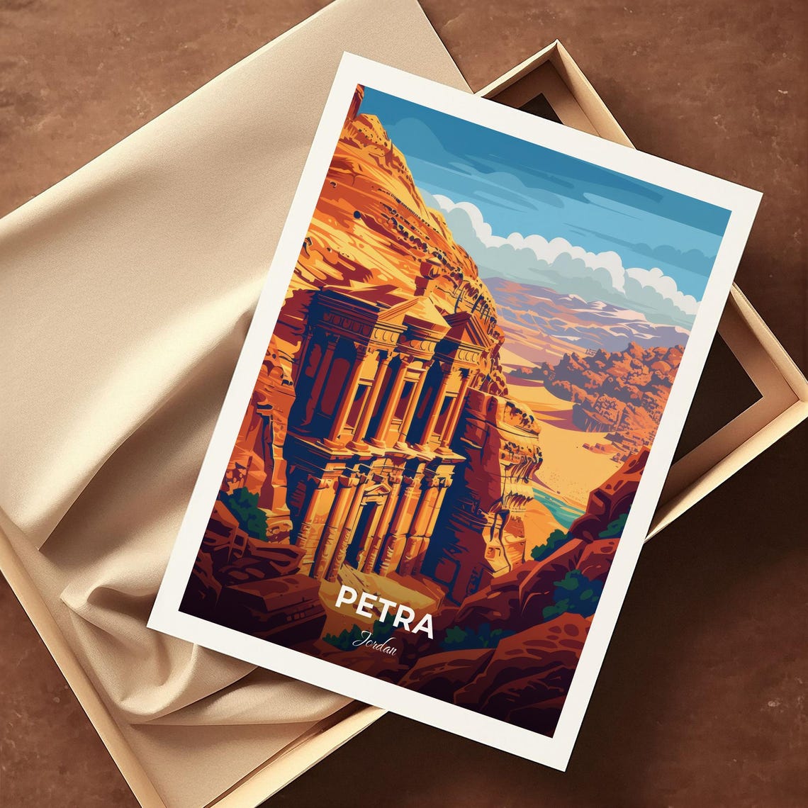 Petra Jordan Ad Deir Monastery Cliff Carving Desert Travel Poster - Image 4