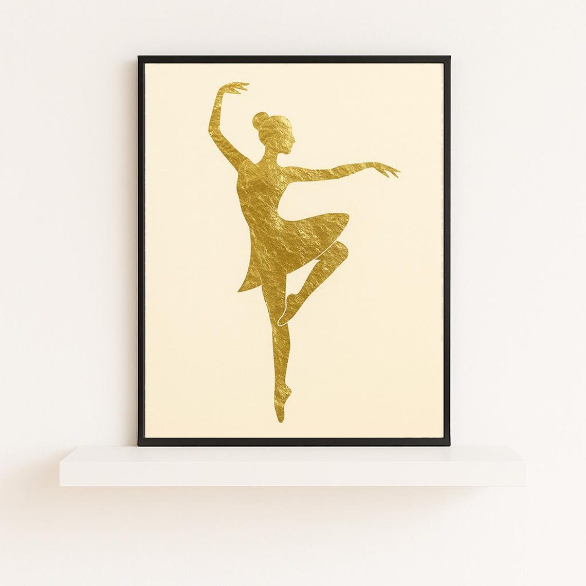 Golden Ballerina Dancer Silhouette Elegant Ballet Dance Poster