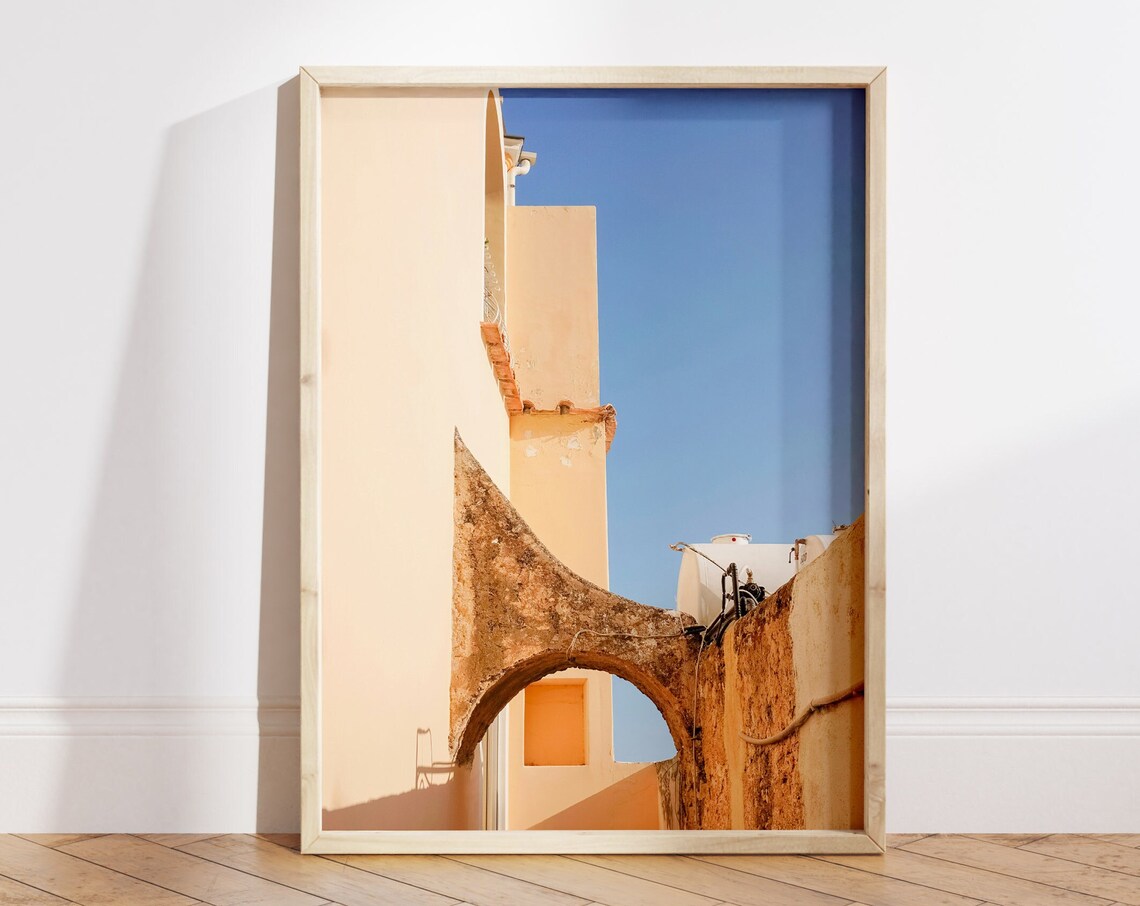 Italian Coastal Town Stone Arch Alleyway Travel Photo Poster