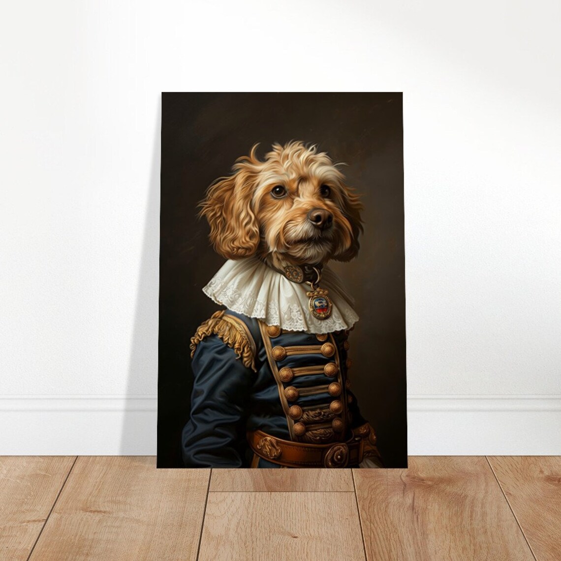 Regal Curly Dog Royal Renaissance Portrait Aristocratic Pet Print - Image 4