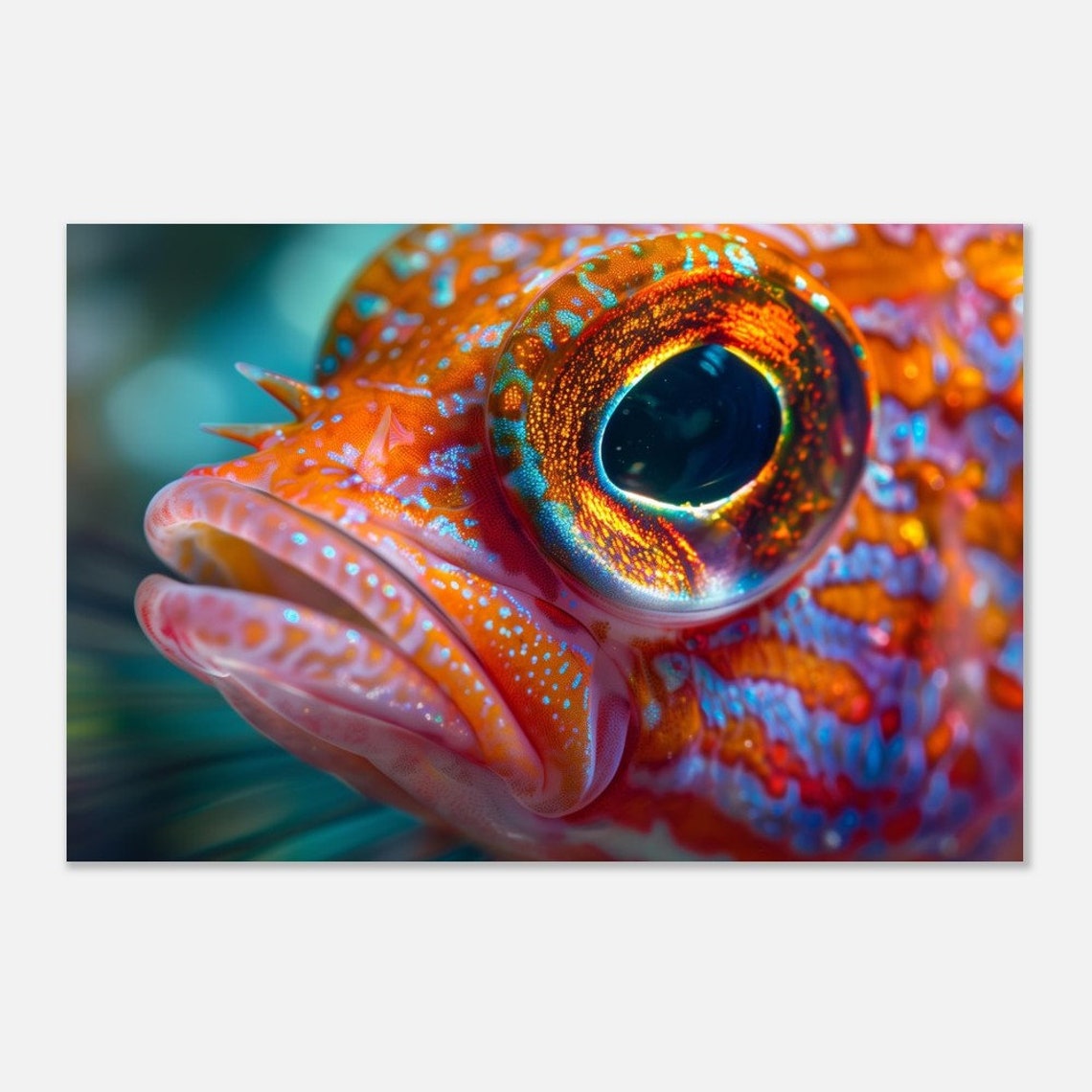 Colorful Coral Reef Fish Close Up Vibrant Eye Macro Underwater Poster - Image 4
