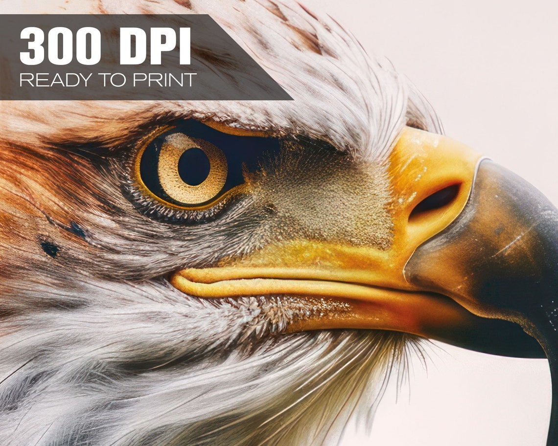 Watercolor Eagle Head Portrait Fiery Amber Splash Wildlife Art Poster - Image 4