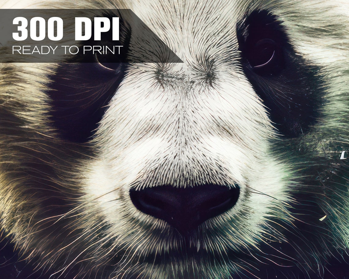 Watercolor Panda Portrait Head Close Up Ink Splash Wildlife Art Poster - Image 4