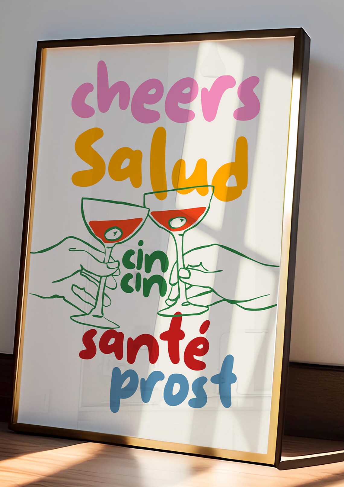 Cheers Salud Colorful Typographic Poster - Image 3